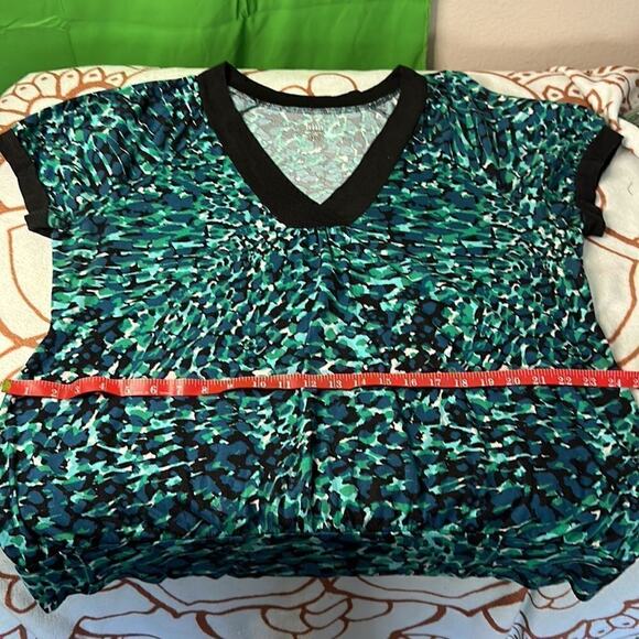Woman’s ANA BLUE GREEN BLOUSE Size 1X - Picture 7 of 9